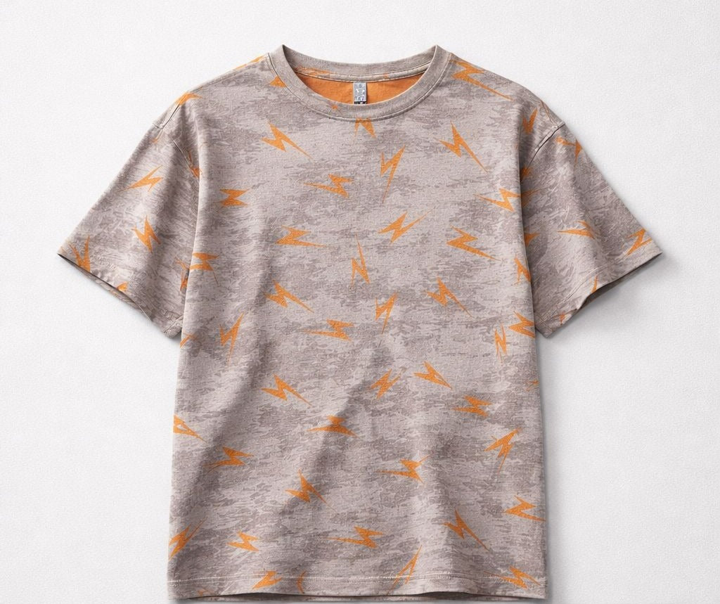 Men’s Lightning Bolt Printed Crew-Neck T-Shirt