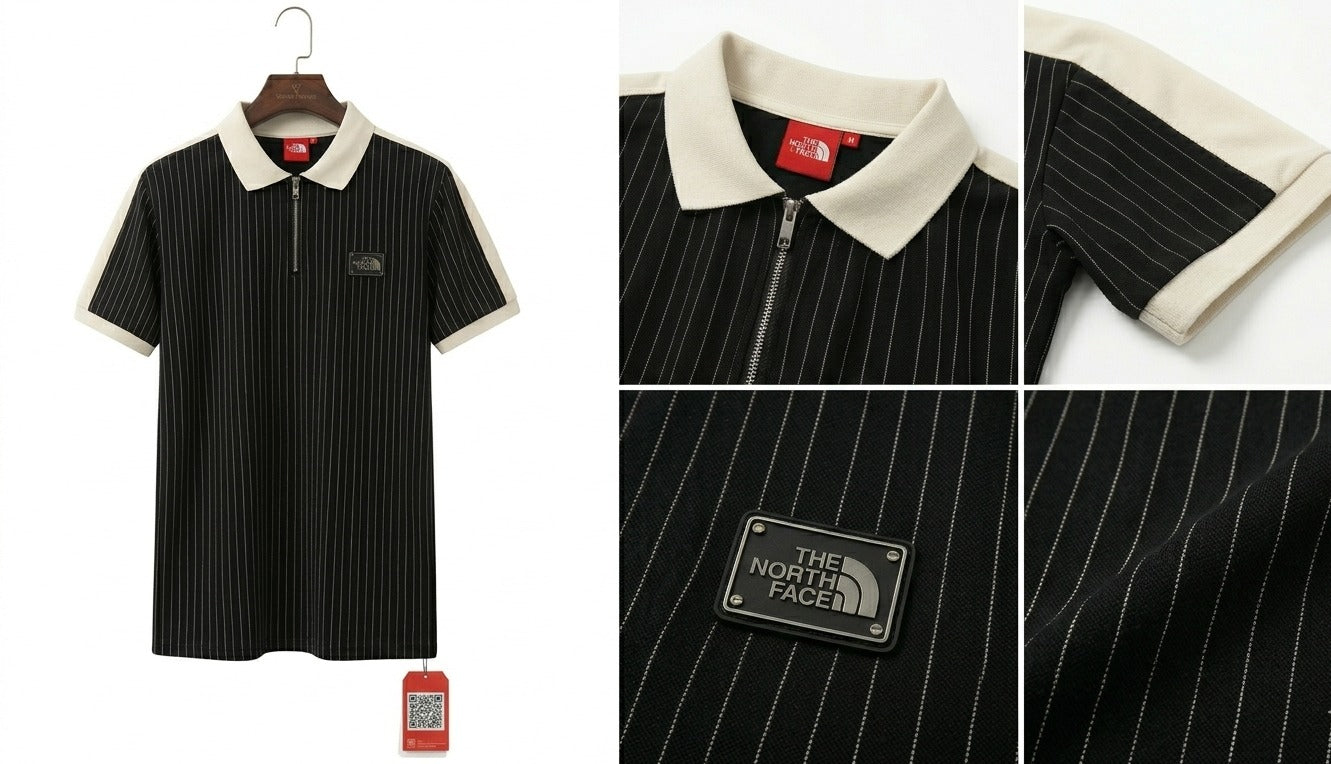 The North Face Men's Pinstripe Quarter-Zip Polo Shirt