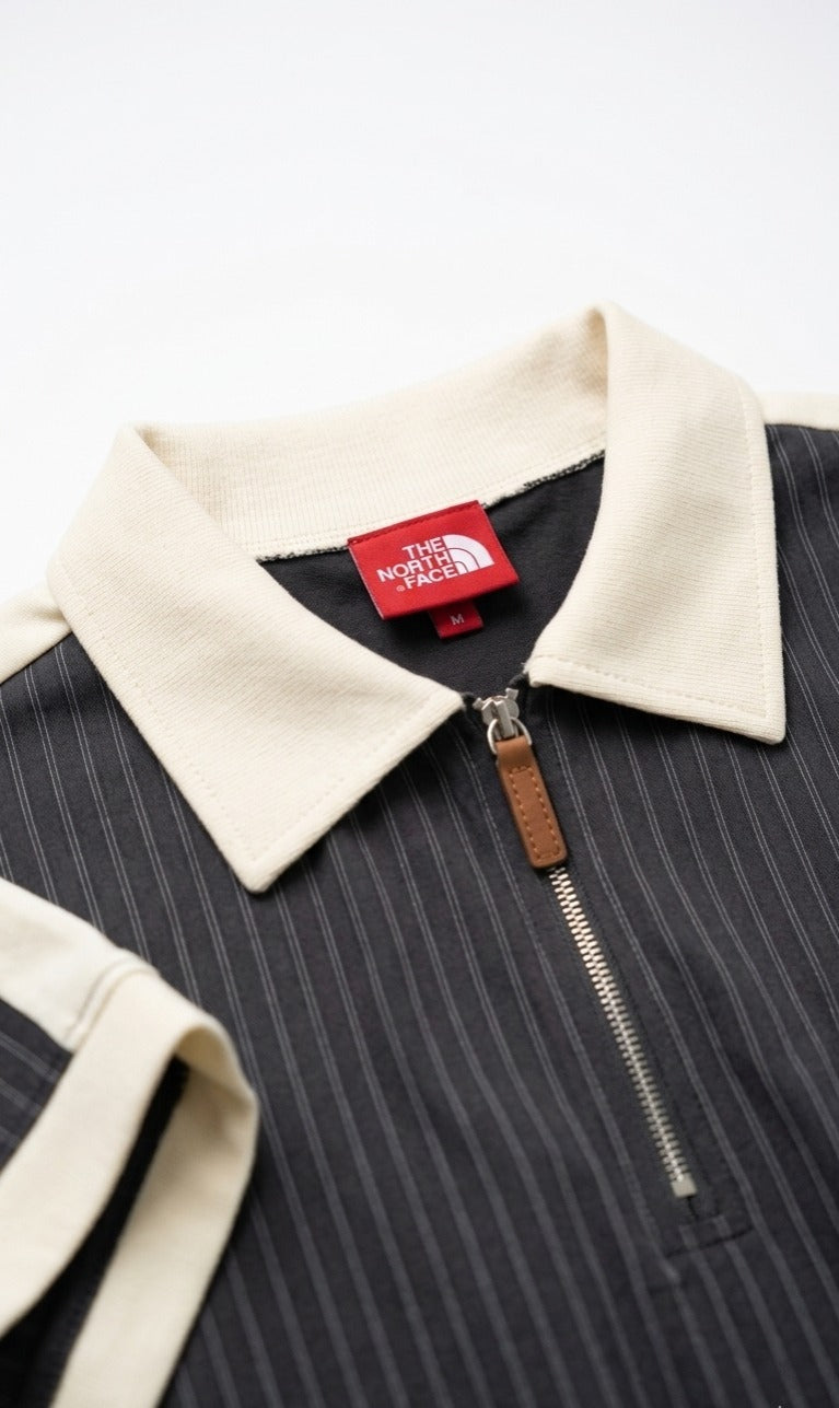 The North Face Men's Pinstripe Quarter-Zip Polo Shirt