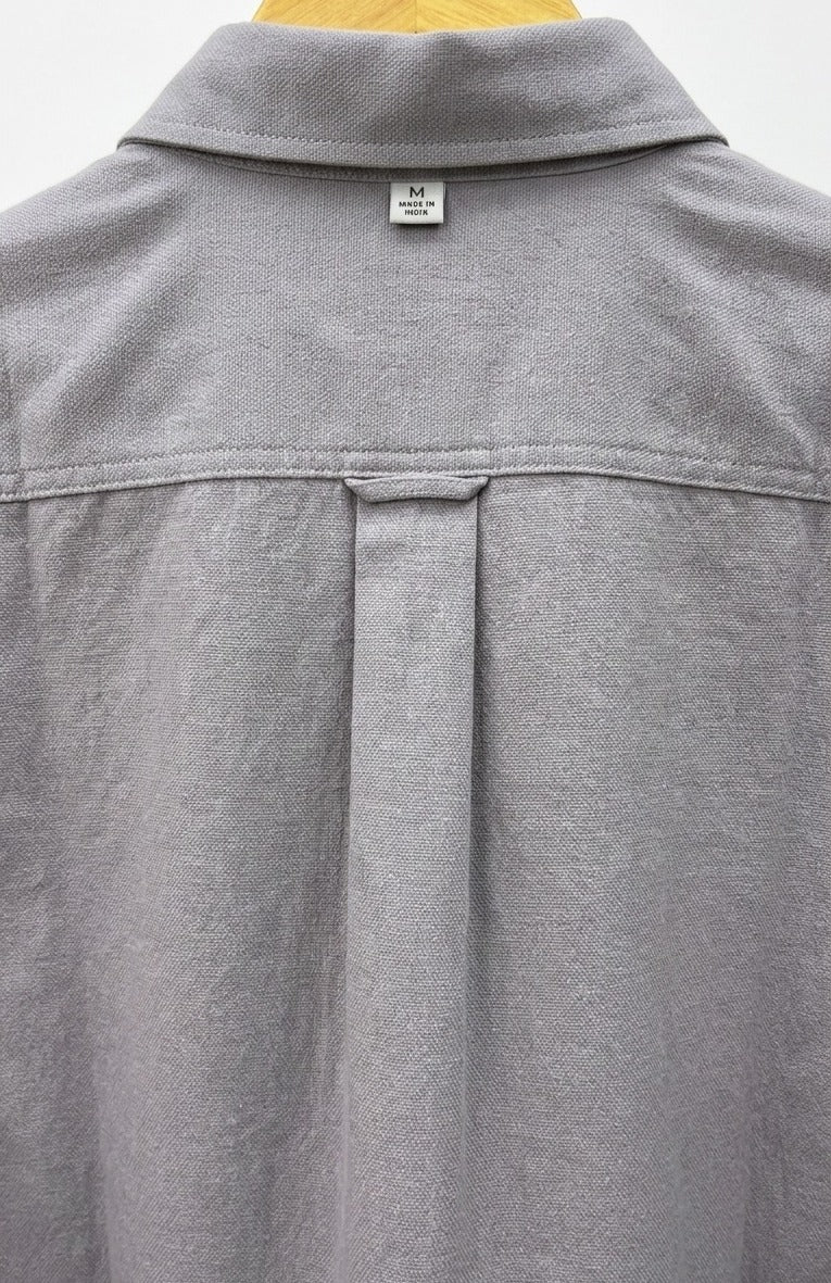 Premium Men's Grey Utility Shirt - Half Sleeve Cotton Overshirt